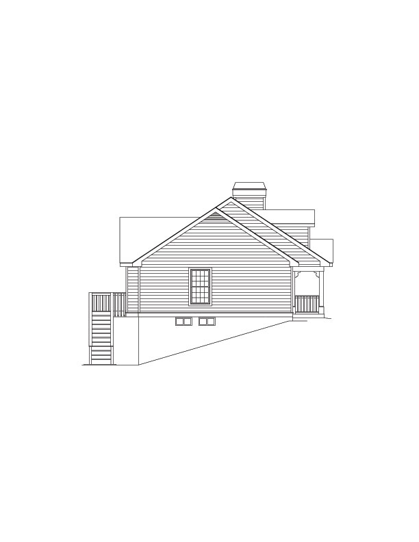 Home Plan Left Elevation of this 3-Bedroom,1140 Sq Ft Plan -138-1061
