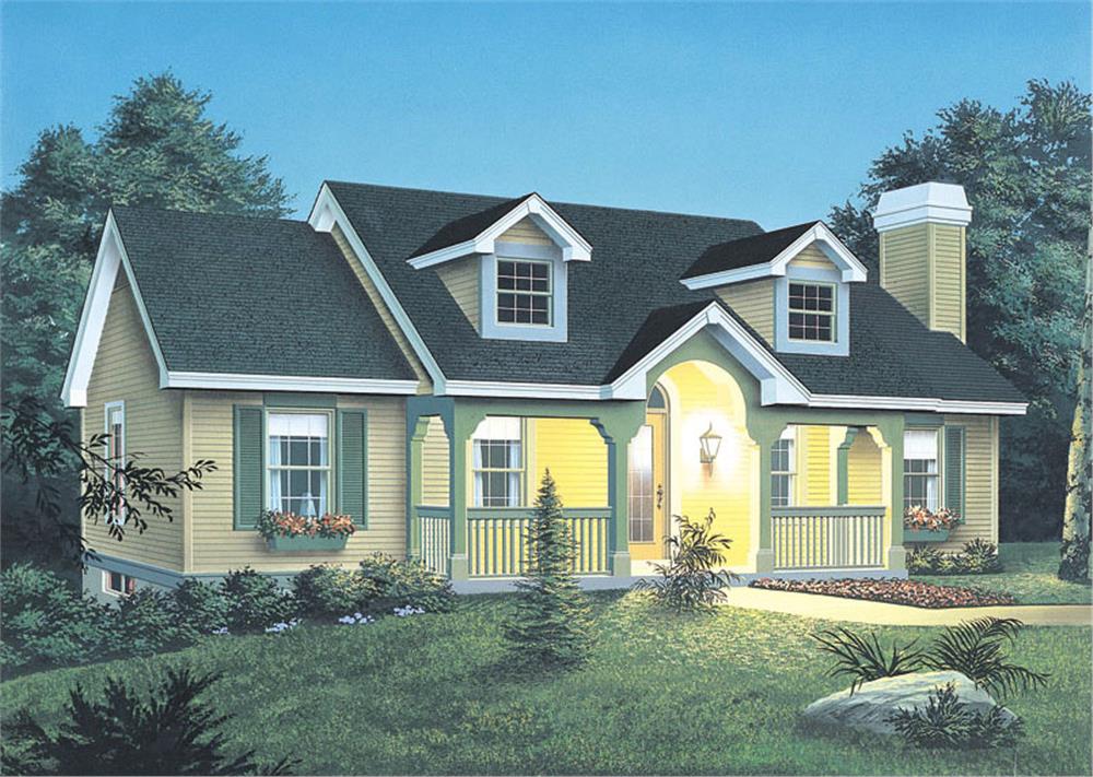 Front elevation of Cottage home (ThePlanCollection: House Plan #138-1061)