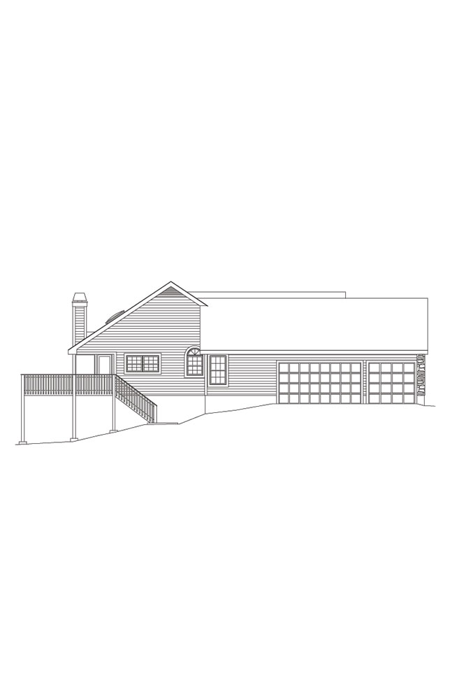 Home Plan Left Elevation of this 4-Bedroom,2758 Sq Ft Plan -138-1078