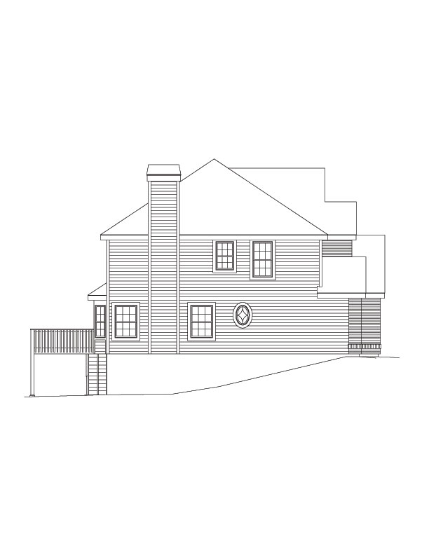 Home Plan Left Elevation of this 4-Bedroom,2614 Sq Ft Plan -138-1081