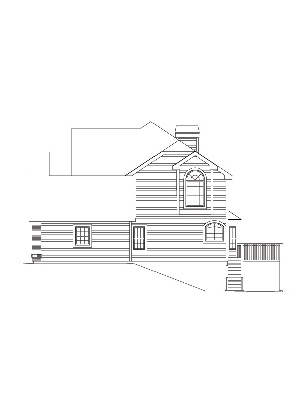 Home Plan Right Elevation of this 4-Bedroom,2614 Sq Ft Plan -138-1081