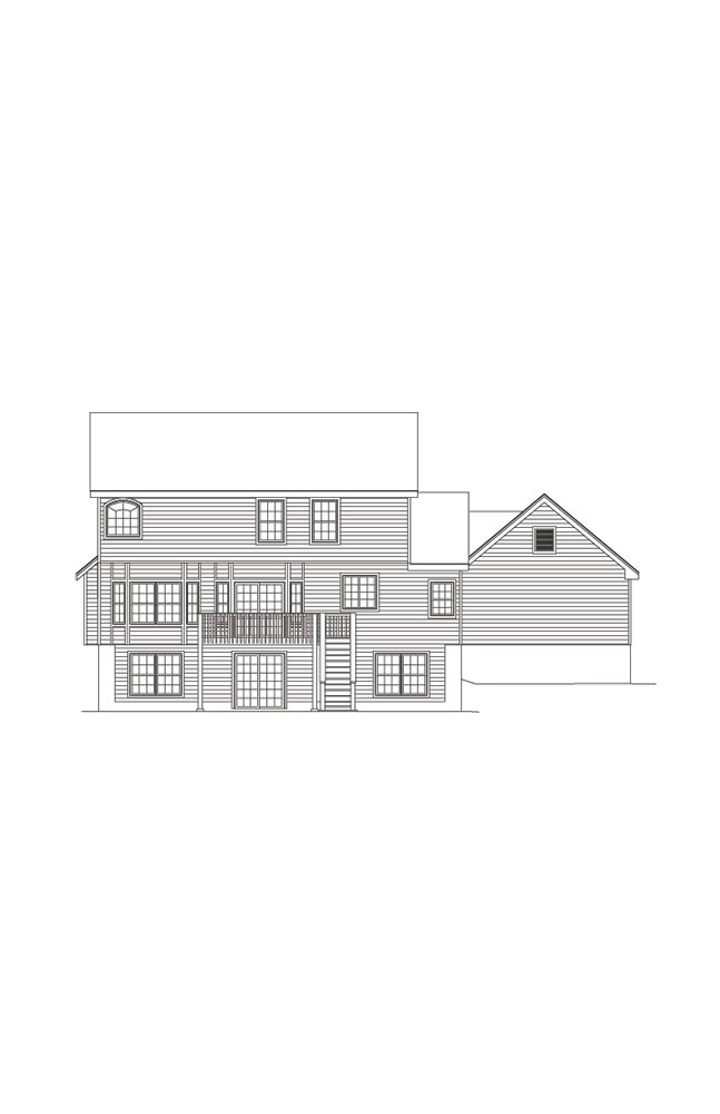 Home Plan Rear Elevation of this 4-Bedroom,2521 Sq Ft Plan -138-1082