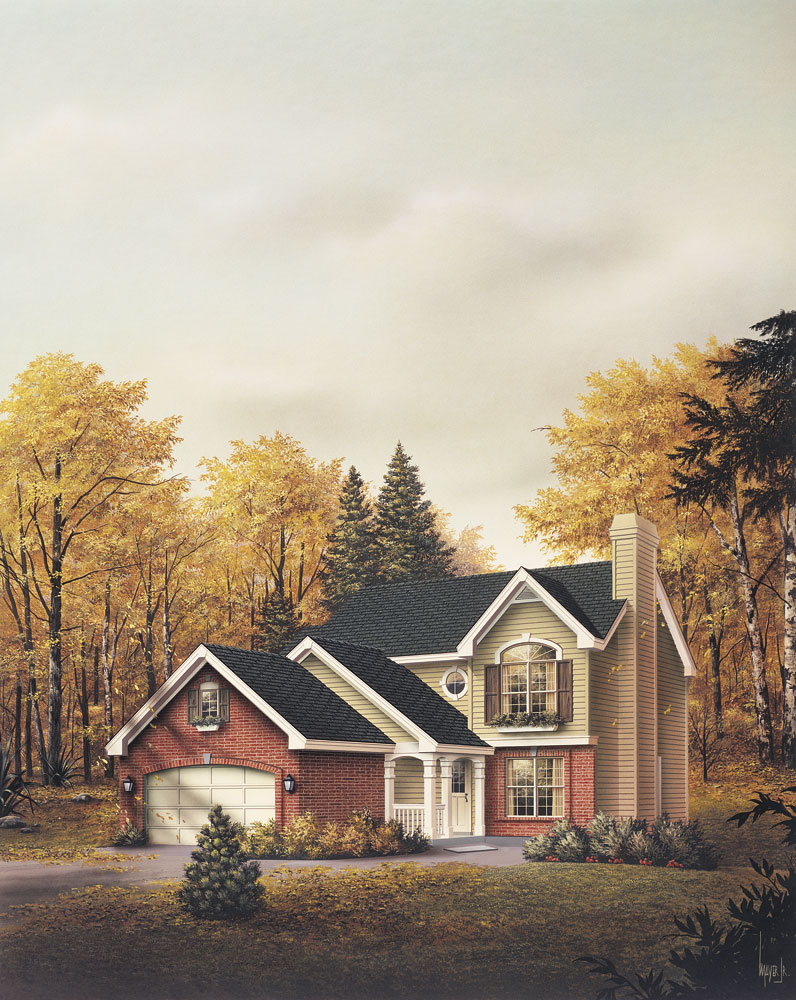 Front View of this 3-Bedroom, 1575 Sq Ft Plan - 138-1084