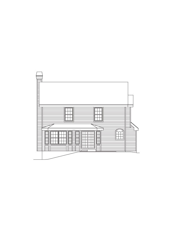 Home Plan Rear Elevation of this 3-Bedroom,1575 Sq Ft Plan -138-1084