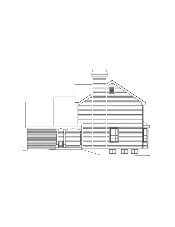 Home Plan Right Elevation of this 3-Bedroom,1575 Sq Ft Plan -138-1084