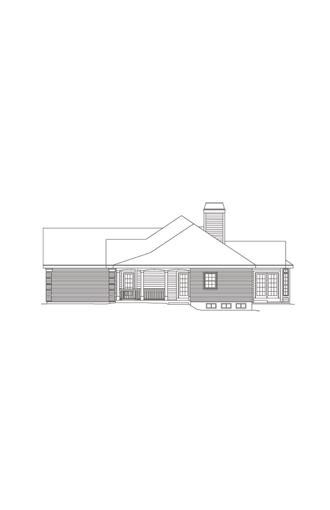 Home Plan Right Elevation of this 3-Bedroom,2808 Sq Ft Plan -138-1087