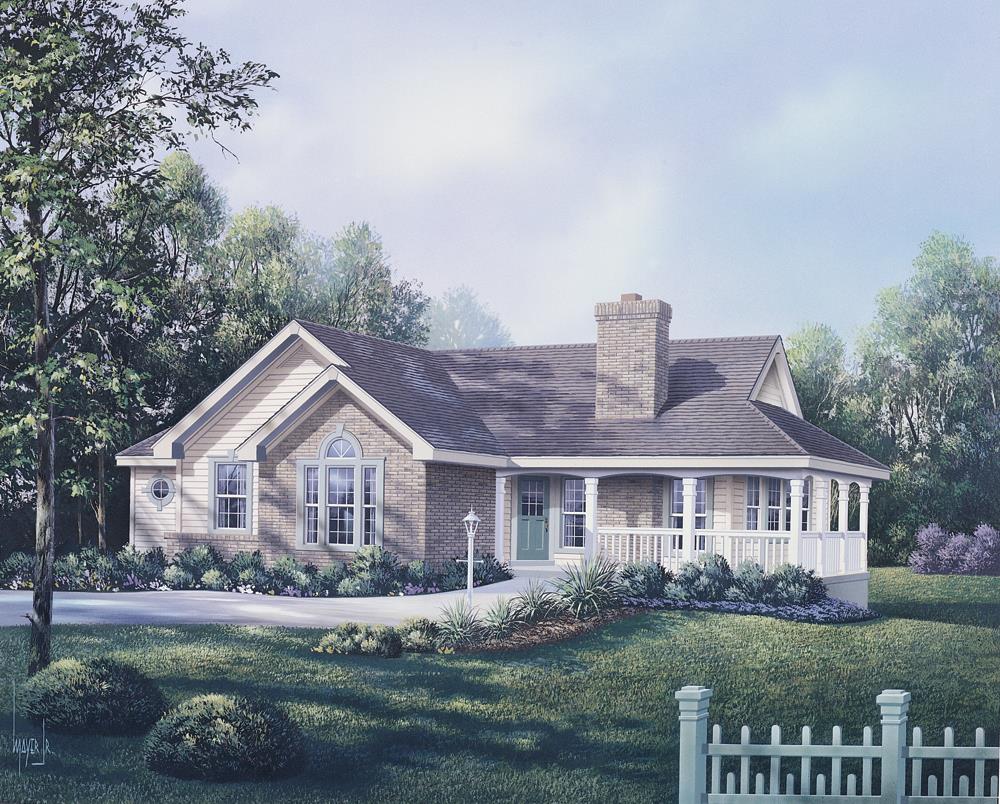Front elevation of Traditional home (ThePlanCollection: House Plan #138-1091)