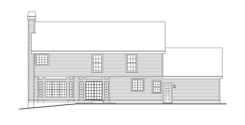 Home Plan Rear Elevation of this 4-Bedroom,2967 Sq Ft Plan -138-1095