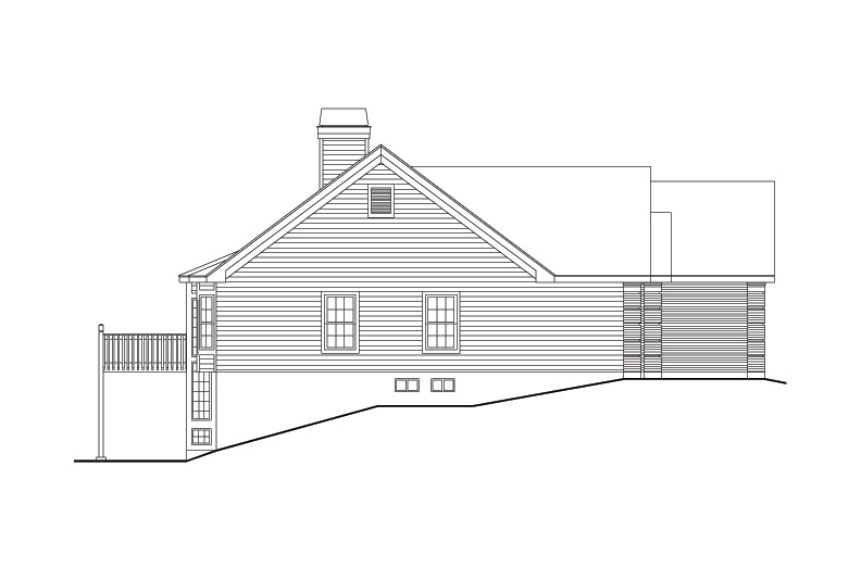 Home Plan Left Elevation of this 6-Bedroom,3261 Sq Ft Plan -138-1096