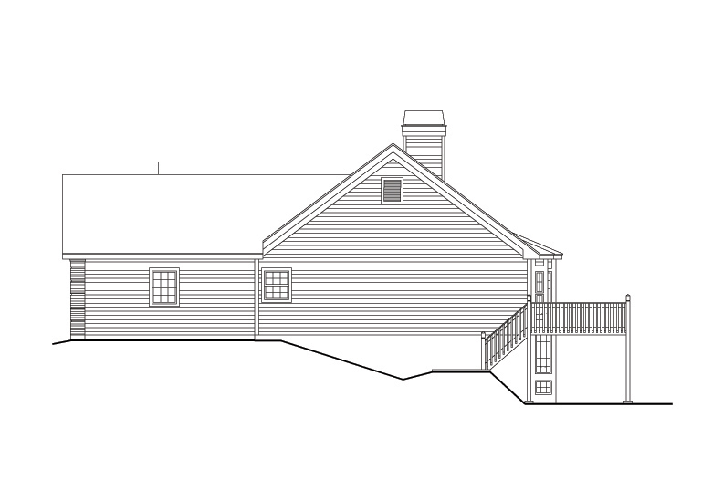 Home Plan Right Elevation of this 6-Bedroom,3261 Sq Ft Plan -138-1096