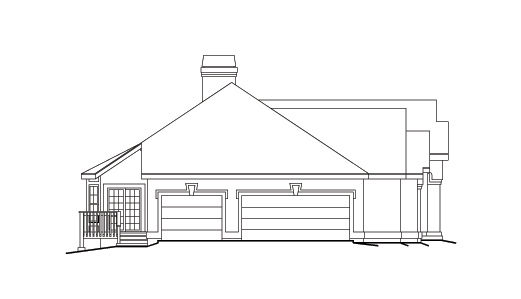 Home Plan Left Elevation of this 4-Bedroom,3342 Sq Ft Plan -138-1097
