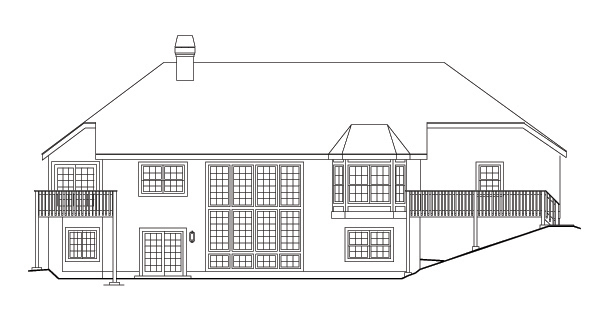 Home Plan Rear Elevation of this 4-Bedroom,3342 Sq Ft Plan -138-1097