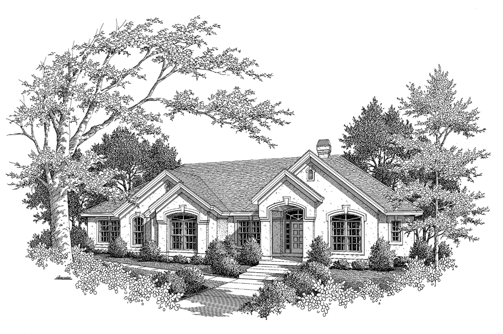 Front View of this 4-Bedroom, 3342 Sq Ft Plan - 138-1097