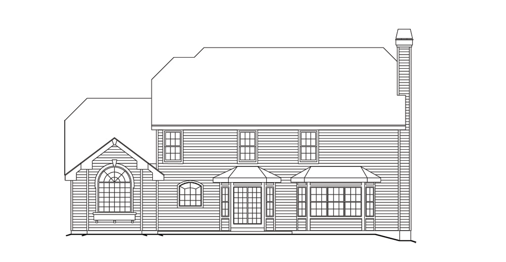 Home Plan Rear Elevation of this 4-Bedroom,3657 Sq Ft Plan -138-1101