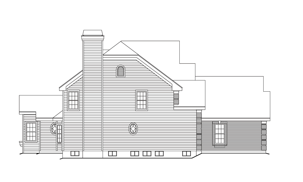 Home Plan Left Elevation of this 4-Bedroom,3657 Sq Ft Plan -138-1101