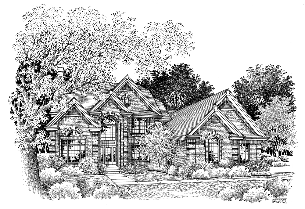 Front View of this 4-Bedroom, 3657 Sq Ft Plan - 138-1101