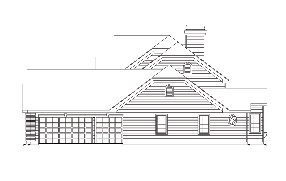 Home Plan Right Elevation of this 4-Bedroom,3657 Sq Ft Plan -138-1101