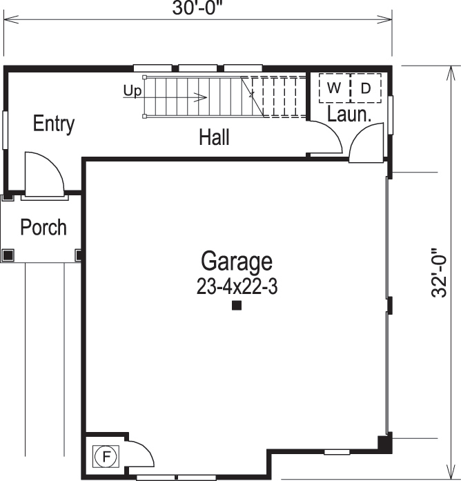 Floor Plan First Story of Garage w/Apartments Plan #138-1103