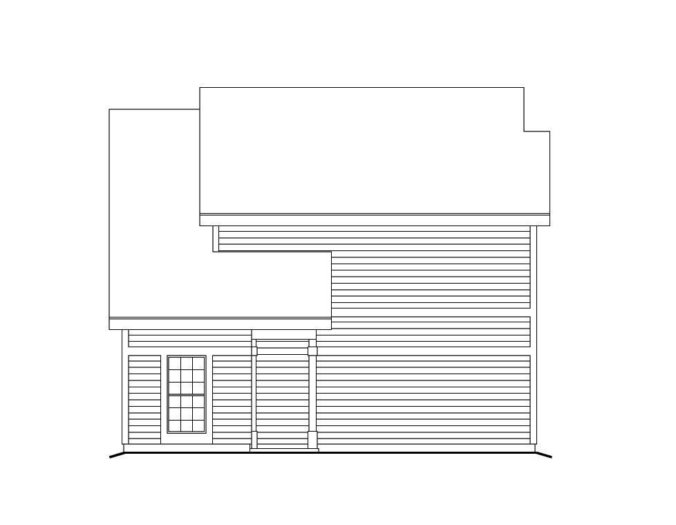 Home Plan Left Elevation of this 1-Bedroom,891 Sq Ft Plan -138-1103