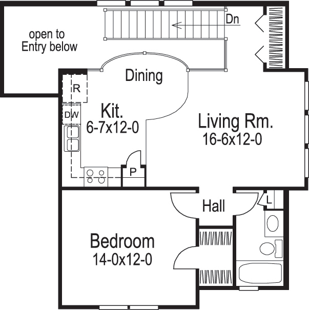 Floor Plan Second Story of Garage w/Apartments Plan #138-1103