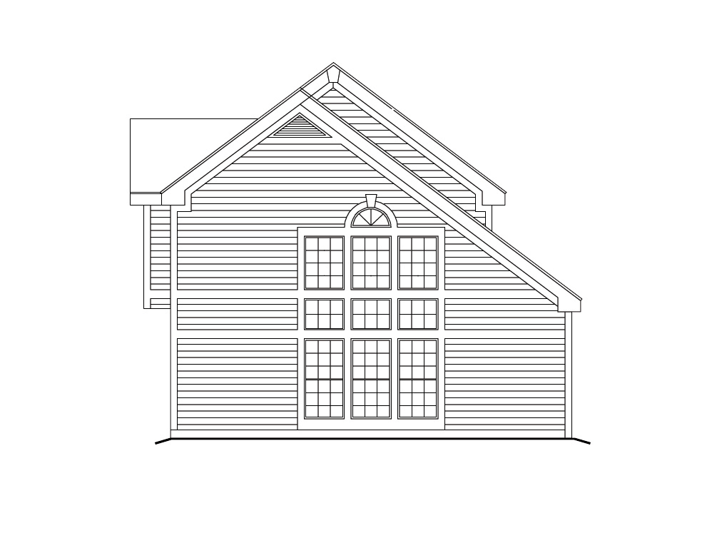 Home Plan Rear Elevation of this 1-Bedroom,891 Sq Ft Plan -138-1103