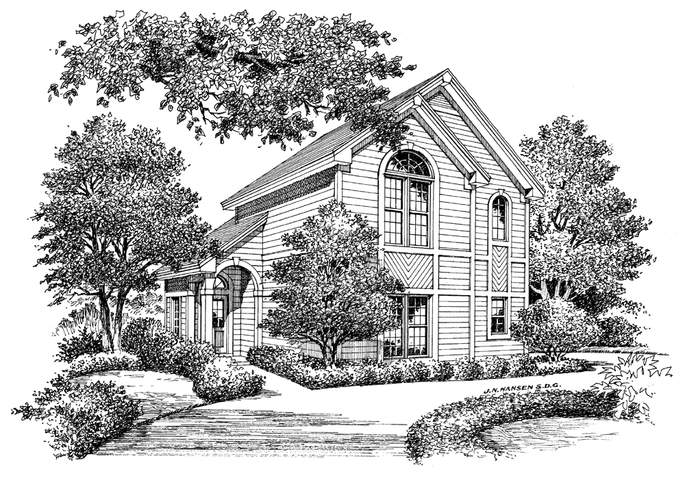 Front View of this 1-Bedroom, 891 Sq Ft Plan - 138-1103