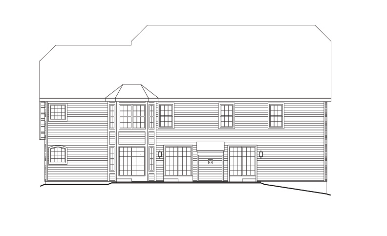 Home Plan Rear Elevation of this 6-Bedroom,4269 Sq Ft Plan -138-1104