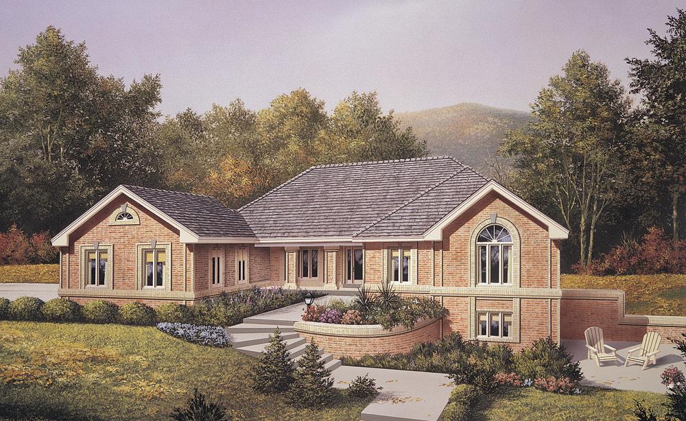 Front elevation of Ranch home (ThePlanCollection: House Plan #138-1109)