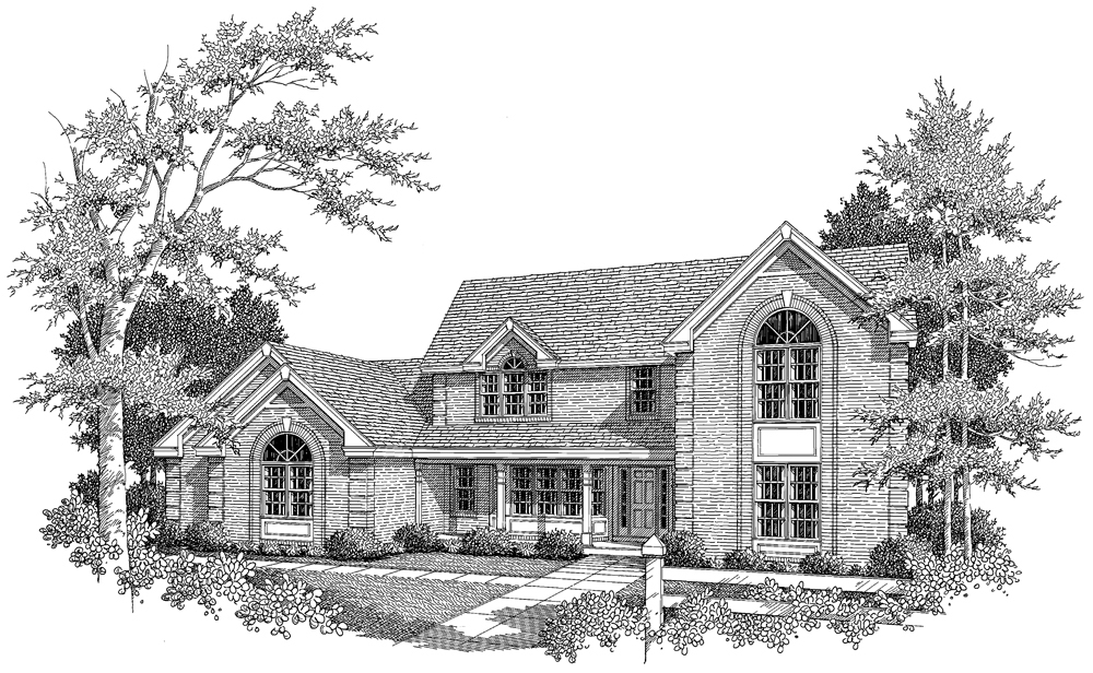 Front View of this 4-Bedroom, 3034 Sq Ft Plan - 138-1111