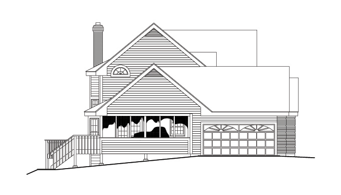 Home Plan Left Elevation of this 4-Bedroom,3034 Sq Ft Plan -138-1111
