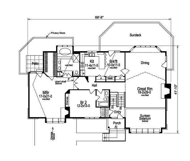 Floor Plan First Story of Ranch Plan #138-1112