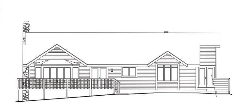 Home Plan Rear Elevation of this 3-Bedroom,3510 Sq Ft Plan -138-1112