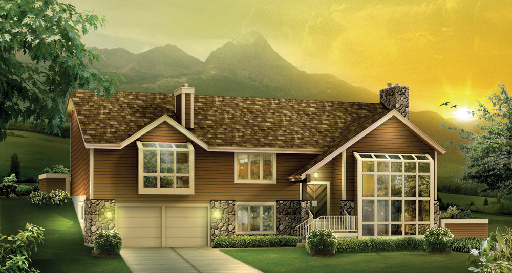 Front elevation of Ranch home (ThePlanCollection: House Plan #138-1112)