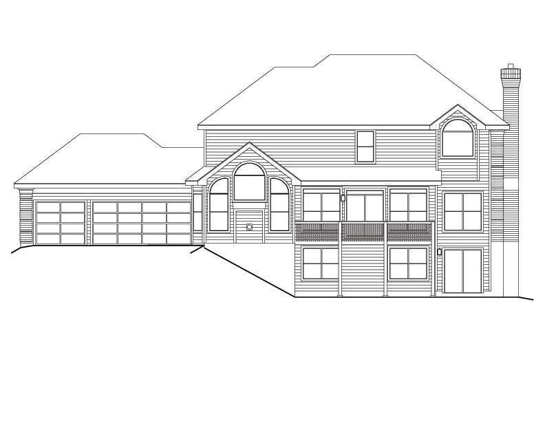 Home Plan Rear Elevation of this 4-Bedroom,3420 Sq Ft Plan -138-1113
