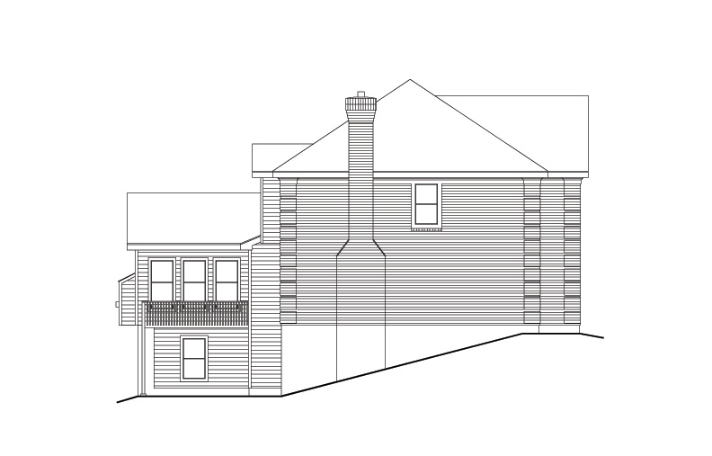Home Plan Left Elevation of this 4-Bedroom,3420 Sq Ft Plan -138-1113
