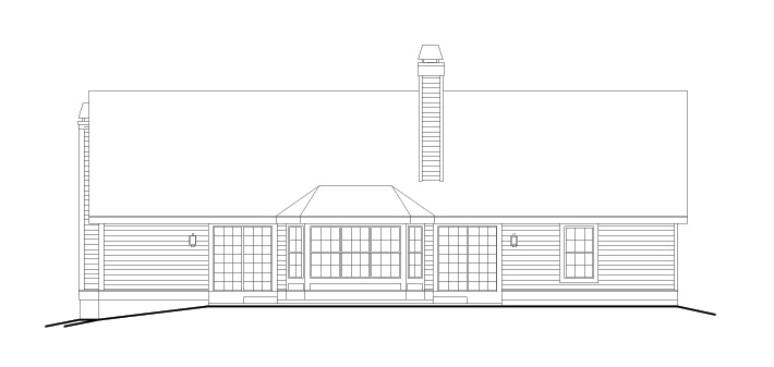 Home Plan Rear Elevation of this 3-Bedroom,1826 Sq Ft Plan -138-1118