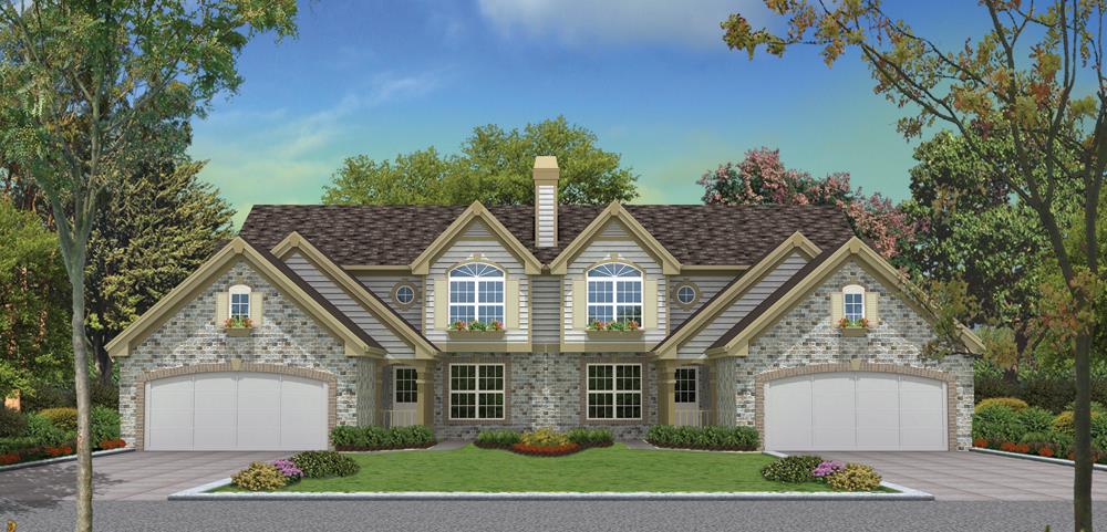 Front elevation of Multi-Unit home (ThePlanCollection: House Plan #138-1125)