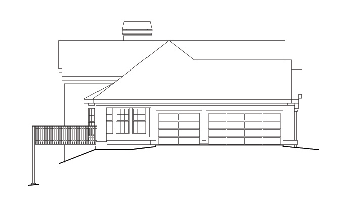 Home Plan Left Elevation of this 3-Bedroom,2398 Sq Ft Plan -138-1126