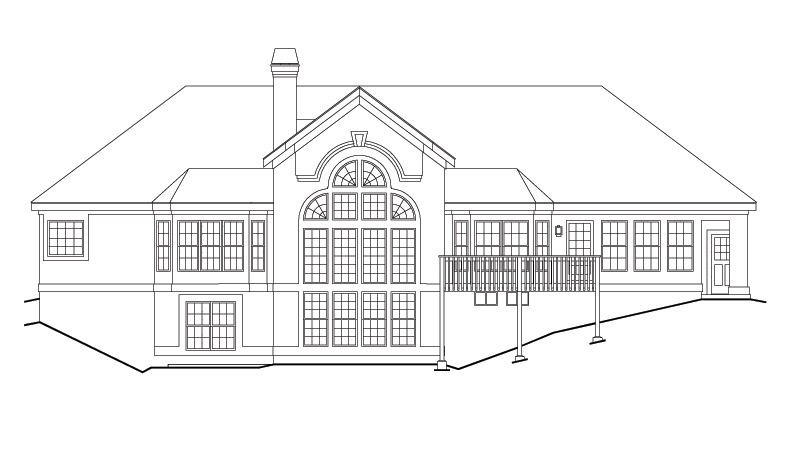Home Plan Rear Elevation of this 3-Bedroom,2398 Sq Ft Plan -138-1126