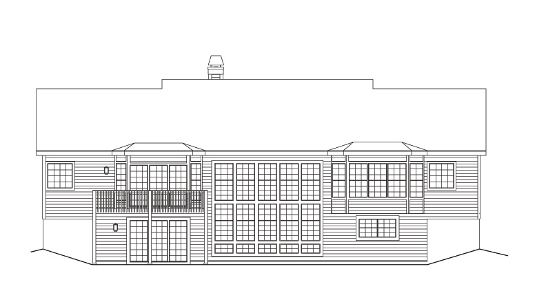 Home Plan Rear Elevation of this 3-Bedroom,2317 Sq Ft Plan -138-1129