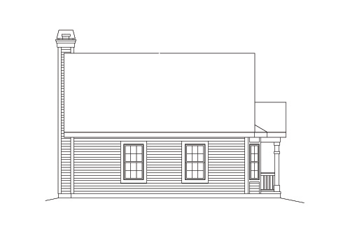 Home Plan Rear Elevation of this 2-Bedroom,1084 Sq Ft Plan -138-1133
