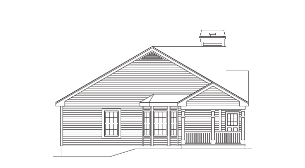 Home Plan Left Elevation of this 2-Bedroom,1084 Sq Ft Plan -138-1133