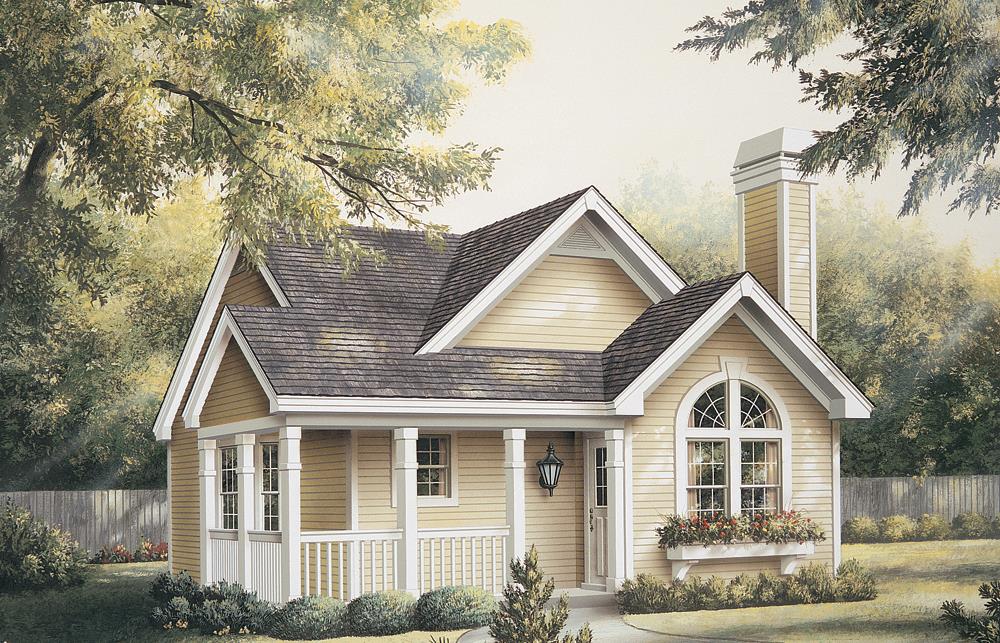 Front elevation of Cottage home (ThePlanCollection: House Plan #138-1133)