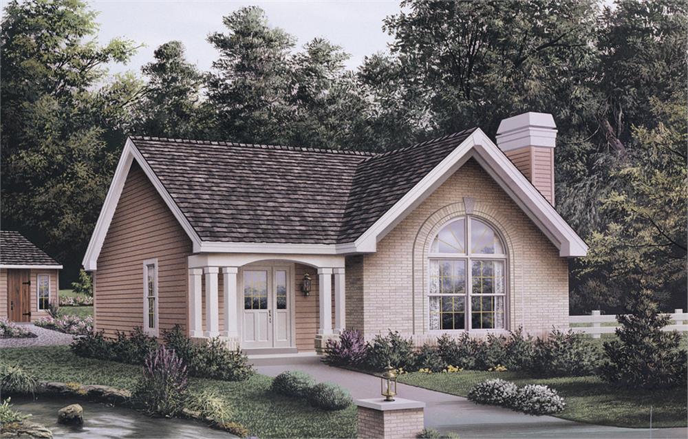 Front elevation of Cottage home (ThePlanCollection: House Plan #138-1135)