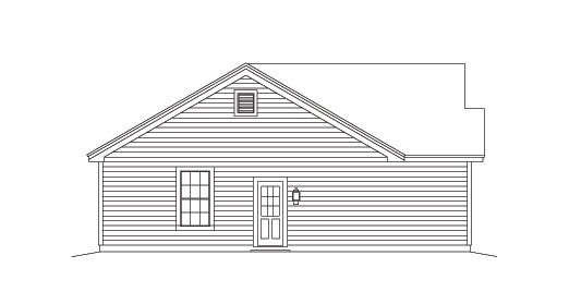 Home Plan Left Elevation of this 2-Bedroom,888 Sq Ft Plan -138-1137
