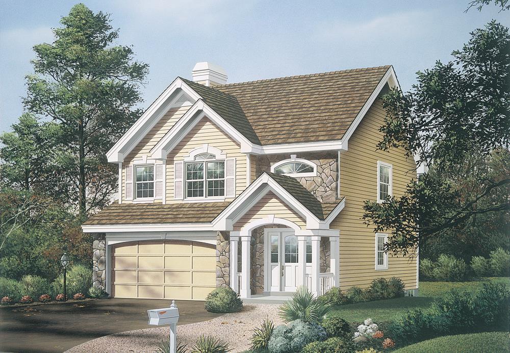 Front elevation of Traditional home (ThePlanCollection: House Plan #138-1142)