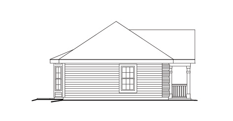 Home Plan Left Elevation of this 1-Bedroom,588 Sq Ft Plan -138-1143