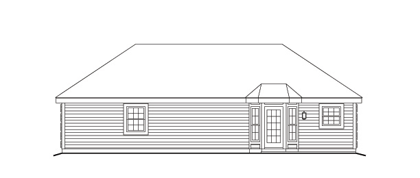 Home Plan Rear Elevation of this 1-Bedroom,588 Sq Ft Plan -138-1143