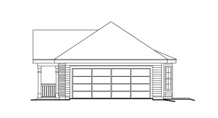 Home Plan Right Elevation of this 1-Bedroom,588 Sq Ft Plan -138-1143