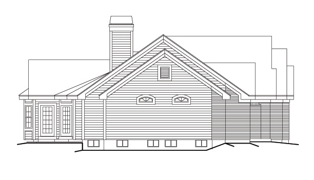 Home Plan Left Elevation of this 3-Bedroom,2695 Sq Ft Plan -138-1145